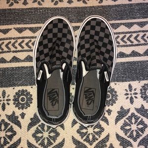 Black and Gray Checkered Vans Womens Size 6.5